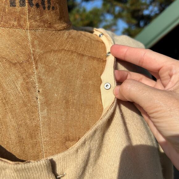 Vintage 50s Neutral Tone Cashmere Cardigan Sweater - Picture 3 of 7